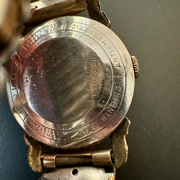 Vintage Bulova Clipper Watch Men Gold Plat Watertite 1954 Stretch Band Automatic - Picture 3 of 8